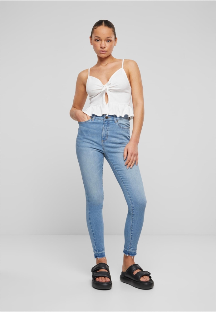 Waffle Pique Ruffle Top dama Urban Classics