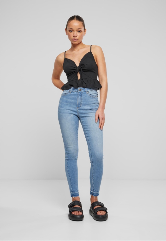 Waffle Pique Ruffle Top dama Urban Classics