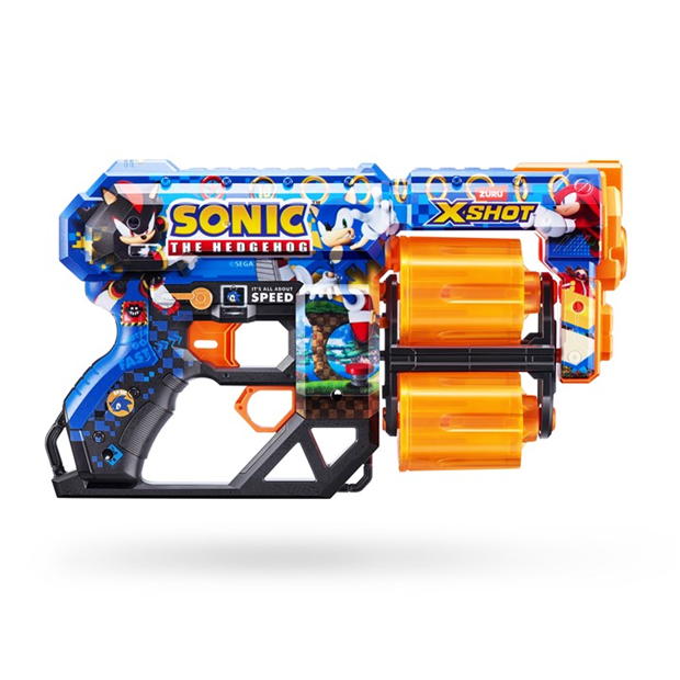 X-Shot SKINS DREAD Sonic The Hedgehog Blaster (12 Air Pocket Technology Darts) by ZURU