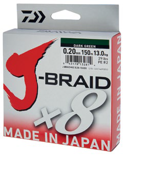 XX FIR DAIWA J-BRAID X8 VERDE 010MM 6KG 300M