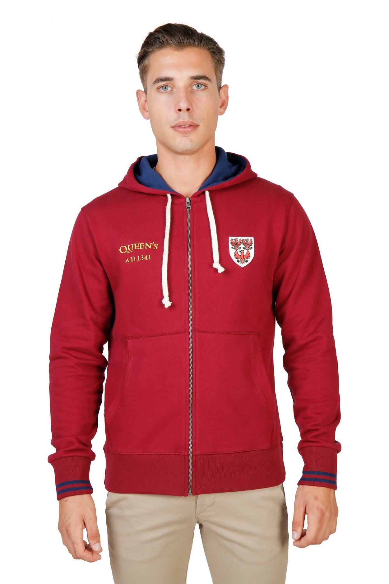 Bluze sport Oxford University QUEENS-HOODIE Rosu